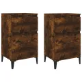 Tables de chevet 2 pcs chêne fumé 40x35x70 cm