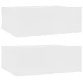 Tables de chevet flottantes 2 pcs Blanc 40x30x15 cm Aggloméré