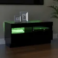 Meuble TV avec lumières LED noir 80x35x40 cm