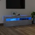 Meuble TV avec lumières LED gris béton 120x35x40 cm