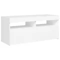 Meuble TV avec lumières LED blanc 90x35x40 cm