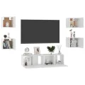 Ensemble de meubles TV 6 pcs Blanc brillant Aggloméré
