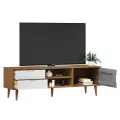 Meuble TV MOLDE Marron 158x40x49 cm Bois de pin massif