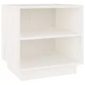 Table de chevet Blanc 40x34x40 cm Bois de pin solide