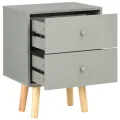 Tables de chevet 2 pcs Gris 40 x 30 x 50 cm Pin massif