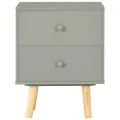 Tables de chevet 2 pcs Gris 40 x 30 x 50 cm Pin massif
