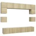 Ensemble de meuble TV 8 pcs Chêne sonoma Aggloméré