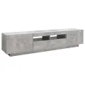 Meuble TV avec lumières LED Gris béton 180x35x40 cm