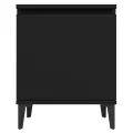 Table de chevet avec pieds en métal Noir 40x30x50 cm