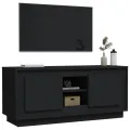 Meuble TV noir 102x35x45 cm bois d'ingénierie