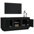 Meuble TV noir 102x35x45 cm bois d'ingénierie