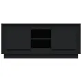 Meuble TV noir 102x35x45 cm bois d'ingénierie