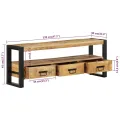 Meuble TV 120x30x45 cm Bois massif de manguier