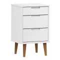 Table de chevet MOLDE Blanc 40x35x65 cm Bois de pin massif