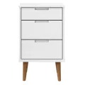 Table de chevet MOLDE Blanc 40x35x65 cm Bois de pin massif