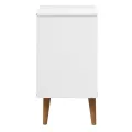 Table de chevet MOLDE Blanc 40x35x65 cm Bois de pin massif