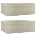 Tables de chevet flottantes 2 pcs Chêne sonoma 40x30x15 cm