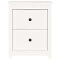 Table de chevet Blanc 50x35x61,5 cm Bois de pin massif