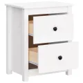 Table de chevet Blanc 50x35x61,5 cm Bois de pin massif