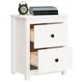 Table de chevet Blanc 50x35x61,5 cm Bois de pin massif