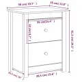 Table de chevet Blanc 50x35x61,5 cm Bois de pin massif