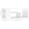 Table basse Blanc brillant 100x50x40 cm Aggloméré