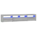 Meuble TV avec lumières LED Sonoma gris 210x35x40 cm