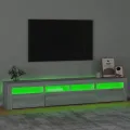 Meuble TV avec lumières LED Sonoma gris 210x35x40 cm