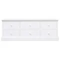 Meuble TV Blanc 108x30x40 cm Bois de Paulownia solide