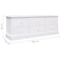 Meuble TV Blanc 108x30x40 cm Bois de Paulownia solide