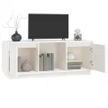 Meuble TV Blanc 110,5x35x44 cm Bois de pin massif