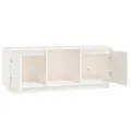 Meuble TV Blanc 110,5x35x44 cm Bois de pin massif