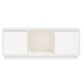 Meuble TV Blanc 110,5x35x44 cm Bois de pin massif