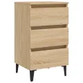 Table de chevet avec pieds en métal Chêne sonoma 40x35x69 cm