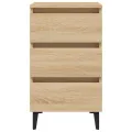Table de chevet avec pieds en métal Chêne sonoma 40x35x69 cm