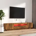 Ensemble de meubles TV avec lumières LED 2 pcs Chêne fumé