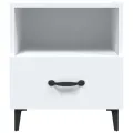 Tables de chevet 2 pcs Blanc Bois d'ingénierie
