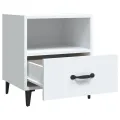 Tables de chevet 2 pcs Blanc Bois d'ingénierie