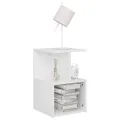 Table de chevet Blanc brillant 35x35x55 cm Aggloméré
