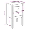 Table de chevet Noir 40x35x61,5 cm Bois de pin massif