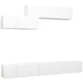 Ensemble de meuble TV 6 pcs Blanc Aggloméré