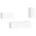 Ensemble de meuble TV 4 pcs Blanc Aggloméré