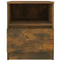 Table de chevet chêne fumé 40x40x50 cm bois d'ingénierie