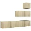 Ensemble de meuble TV 4 pcs Chêne sonoma Aggloméré
