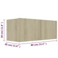 Ensemble de meubles TV 3 pcs Chêne sonoma Aggloméré