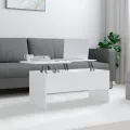 Table basse Blanc 102x50,5x46,5 cm Bois d'ingénierie