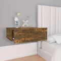 Tables de chevet flottantes 2 pcs Chêne fumé 40x30x15 cm