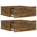 Tables de chevet flottantes 2 pcs Chêne fumé 40x30x15 cm