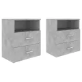 Tables de chevet 2 pcs Gris béton 50x32x60 cm