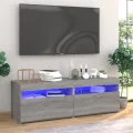 Meubles TV 2 pcs avec lumières LED Sonoma gris 60x35x40 cm